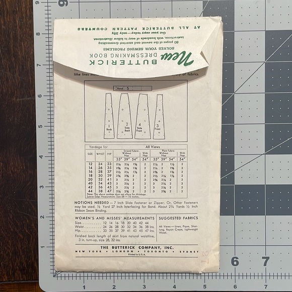 Vintage 1940’s Butterick 4622 skirt sewing pattern - Picture 2 of 5